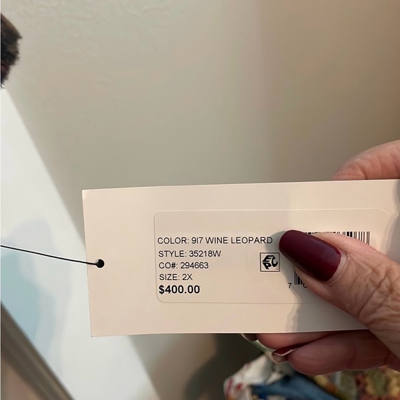 Via Spiga 2X Wine Leopard winter coat plus - Picture 8 of 9